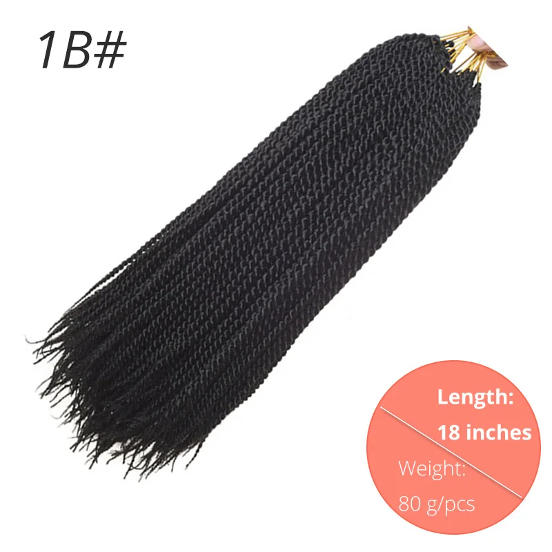 # 1B AISI BEAUTY Ombre Senegalese завивка, плетение волос 14 18 24 дюймов Синтетические косички для наращивания крючком наращивание волос Черный Коричневый Женский - Цвет: # 1B