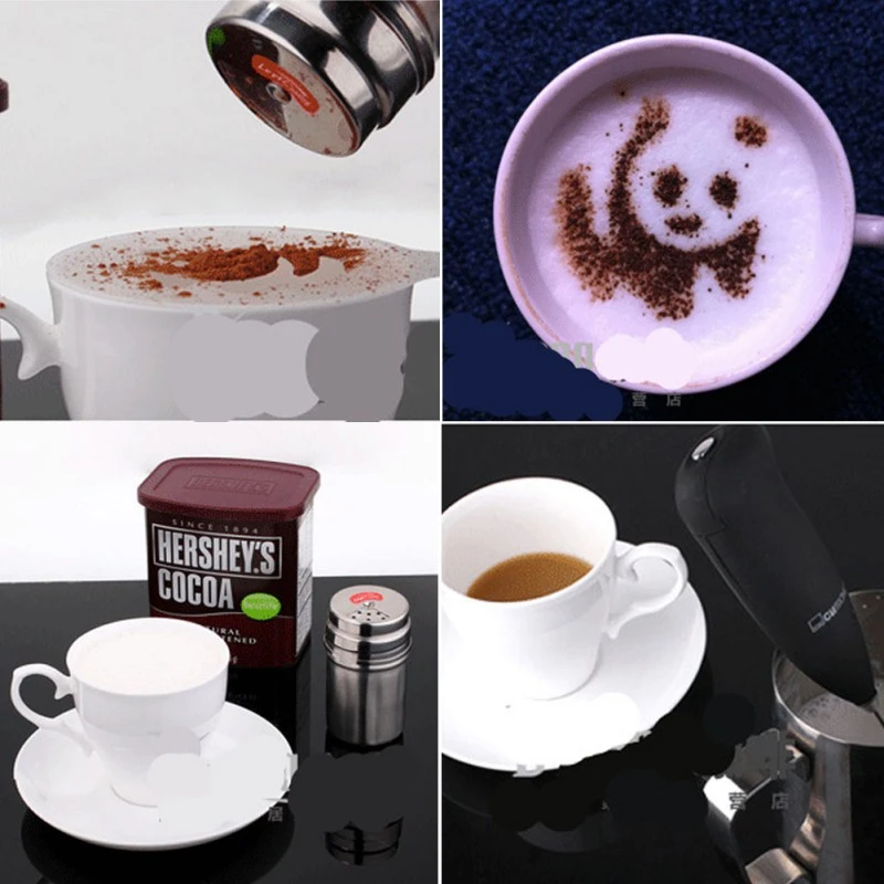 16 шт./компл. форма для рисования кофе пластиковая печать модель кофейная пена