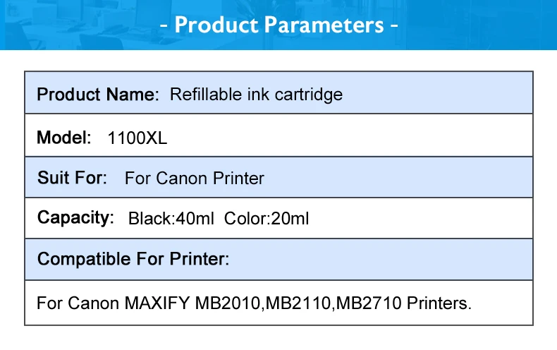 Toney King набор чернил для заправки картриджа для принтера Canon PGI-1100 MAXIFY MB2010 MB2110 MB2710