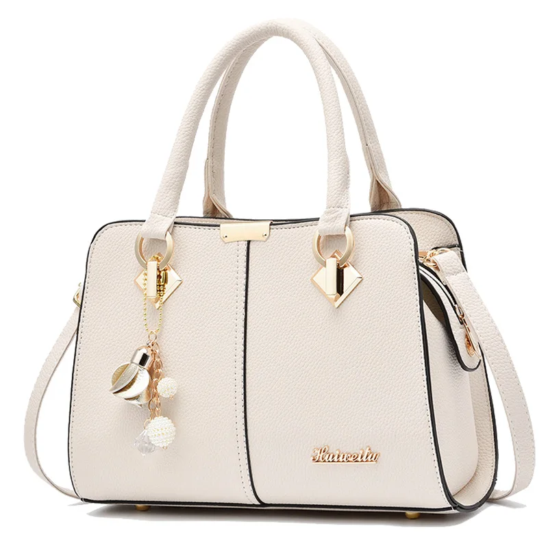 Женские кожаные сумки через плечо сумка для женщин sac основной femme женские ручные сумки мать подарок сумка для мамочки - Цвет: Бежевый