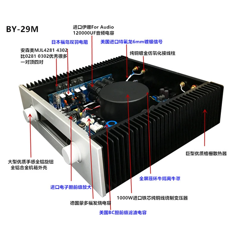 Goldmund G29M Combined Audio Amplifier HIFI 150W*2 Two-channel  Power Amplifier