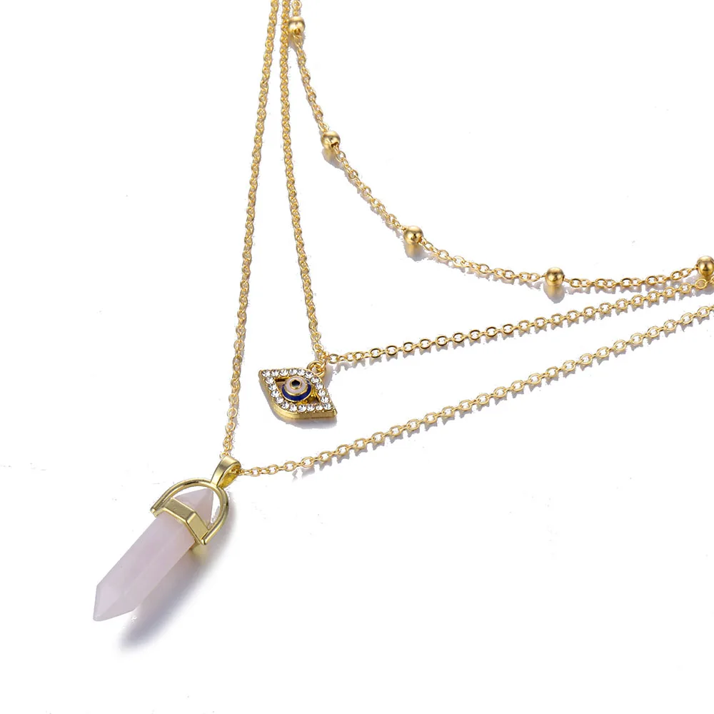 FNIO Vintage Opal камень ожерелье "Звездная Пыль" модные многослойные с украшением в