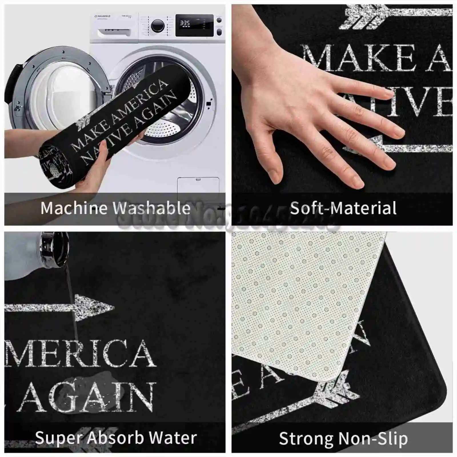 Большой напольный коврик для входной двери с поддержкой американских индейцев |