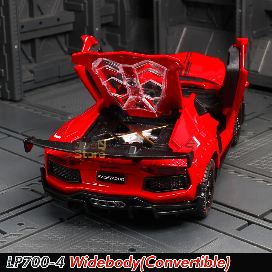 

1:32 LP700-4 Widebody Alloy Convertible Car Model 1/32 Metal Diecast Toy Vehicles Car Model Die Cast Sound & Light Pull Back Toy