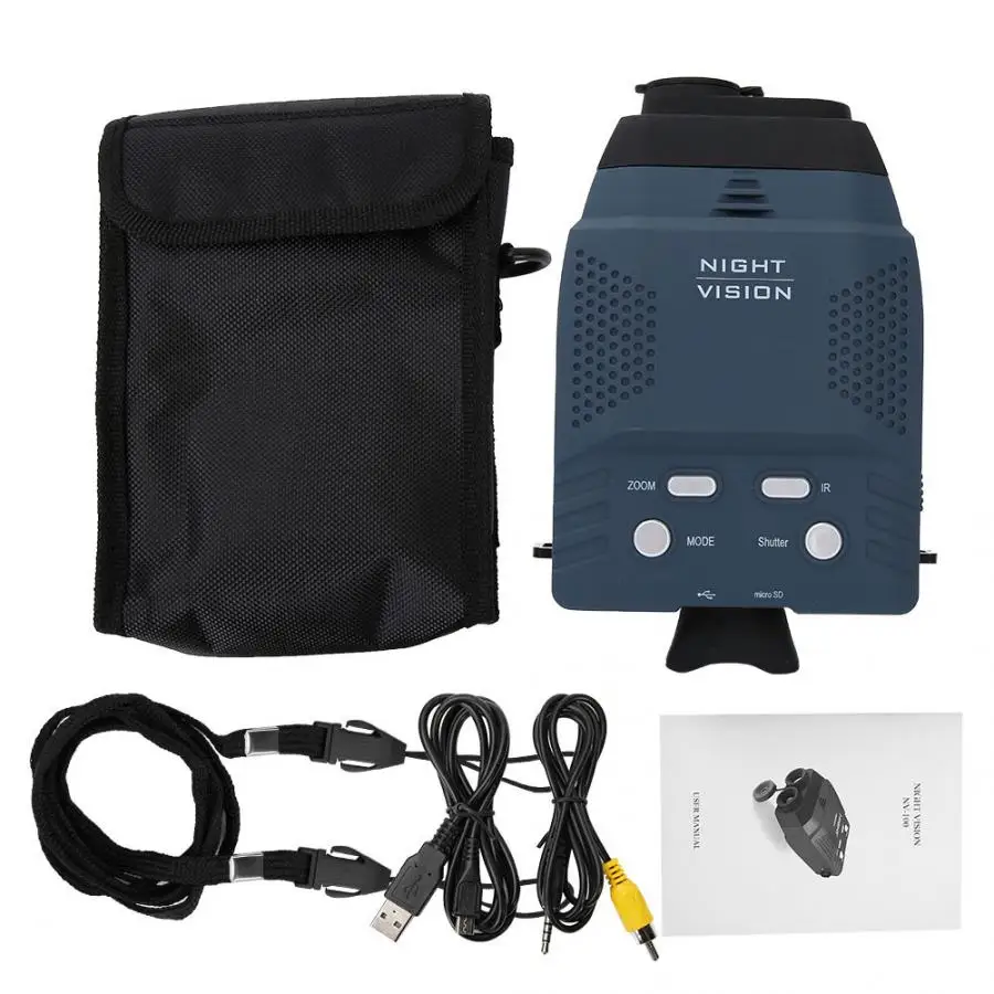 Цифровой прибор ночного видения NV100 прицел Монокуляр ИК телескоп видео DVR