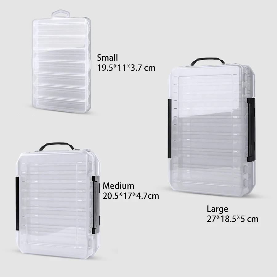

Fishing Accessories Lure Box Double Layer Bait Tackle Sequin Storage Case with Handle Drainage Hole S M L