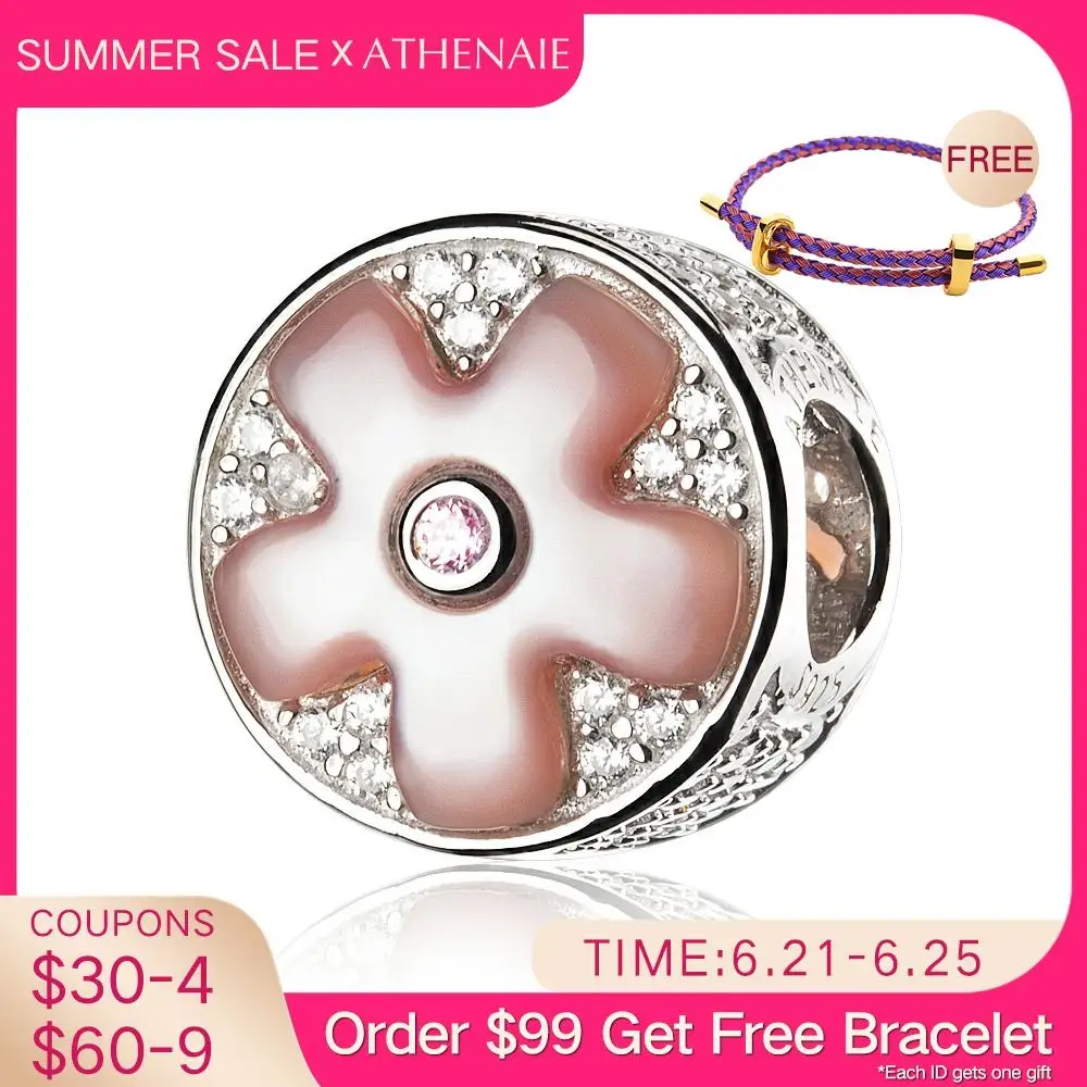 ATHENAIE 925 пробы Серебряный фритиллария ракушка вишневый цвет бусины Подвески Цвет