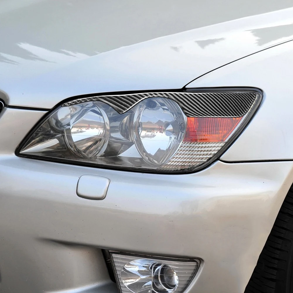 

1 Pair Car Stickers Automotive Epoxy Carbon Fiber Headlight Eyelid Stickers for Lexus IS 300 200 RS 200 1998-2005