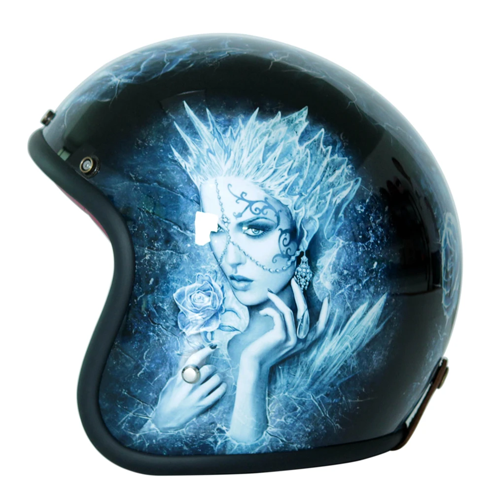 Ледяная картина с изображением девушки мото rcycle Шлем Мужчины Женщины Открытый