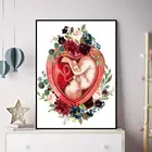 Постеры в скандинавском стиле для беременных с акварелью и цветочным принтом гинекологический Doula медицинское обучение холст живопись настенное искусство картины декор