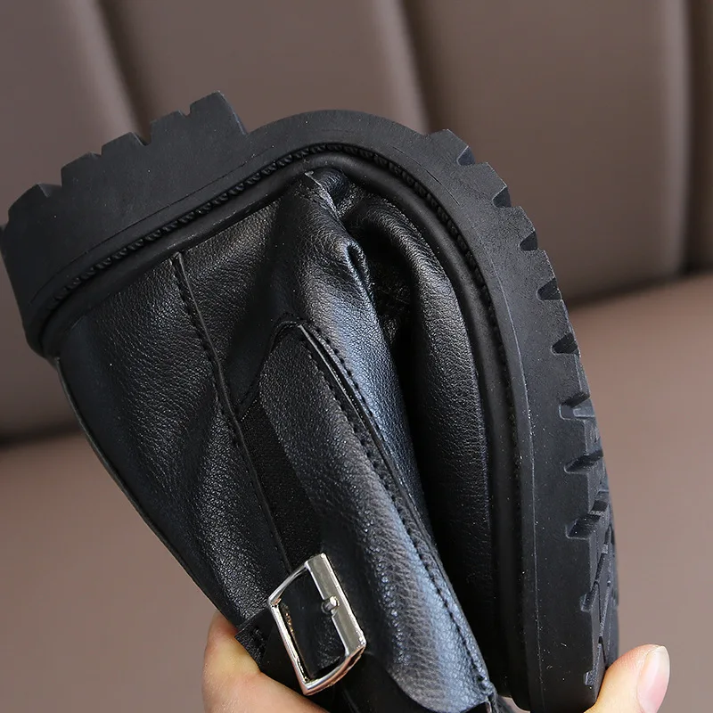 

2020 Autumn Winter Girls Martin Boots Female Children Leather Boots Windproof Waterproof Students Casual Shoes Kids Snow Boots