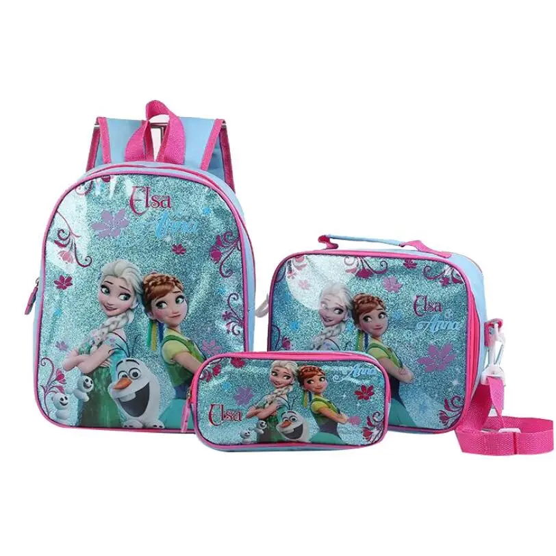 Фото Модные детские школьные портфели для девочек с мультяшным принтом Эльзы милые
