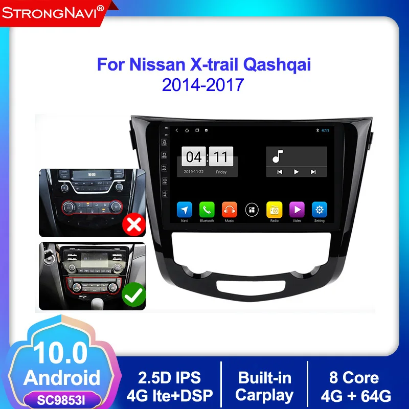 Android 10 0 4G + 64G Автомобильный Радио мультимедийный плеер навигация GPS для Nissan X Trail