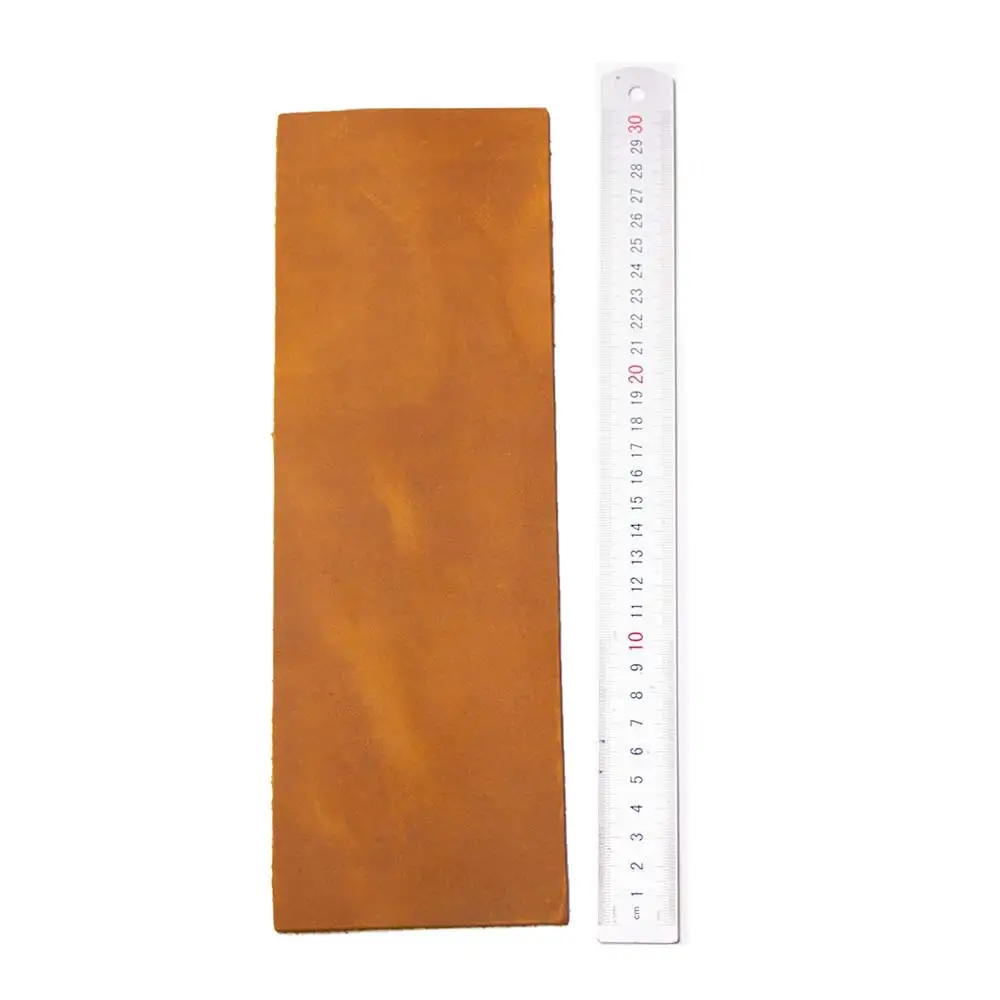 Первый слой дубления кожа DIY натуральная материал полное зерно воловья желтый