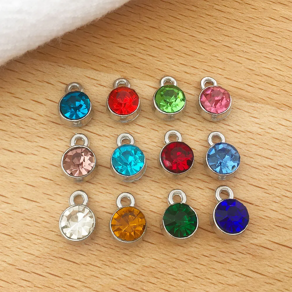 

12 шт./лот Подвеска из цинкового сплава серебряного цвета с 12 созвездиями из горного хрусталя для самостоятельного изготовления ожерелья бр...