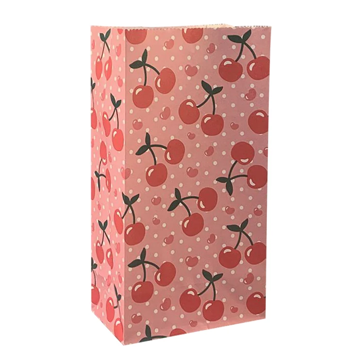 Cherry Zilue 50 шт./лот, крафт-бумажный пакет, разноцветный, без ручки, Подарочная посылка, для походов в лагерь, вечерние, бумажный пакет, упаковка для еды, 23 см X 12 см X 7,5 см - Цвет: Cherry