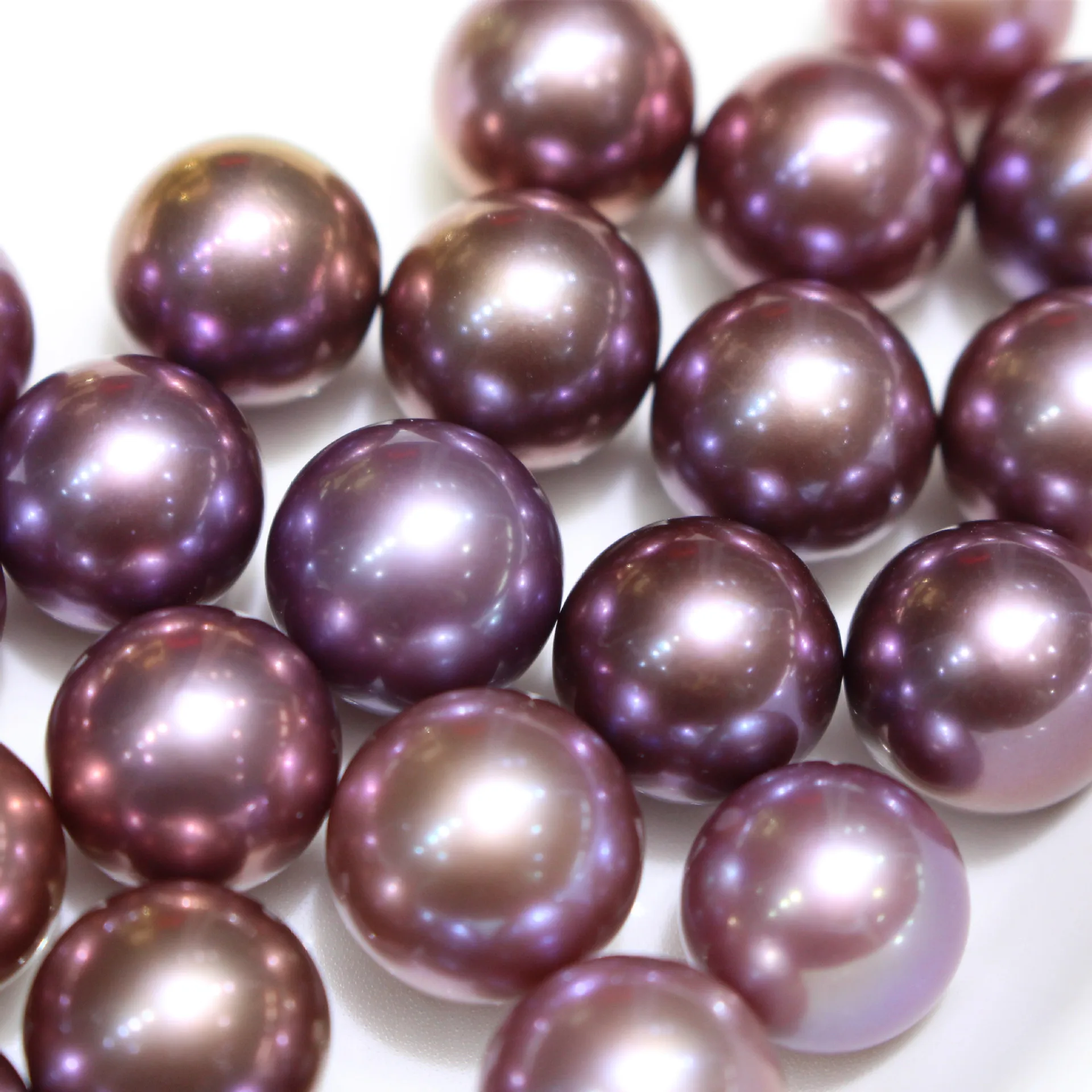 

10-11mm Purple Natural Edison Pearl Round Shape Strong Light Jewelry Accessories Loose Beads For Jewelry Making