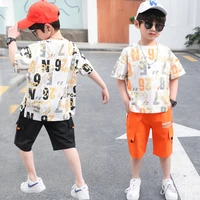 baby boy clothing sets kids boutique fashion shorts sleeve tops shorts 2pcs outfits 2021 summer letter clothing for teenage