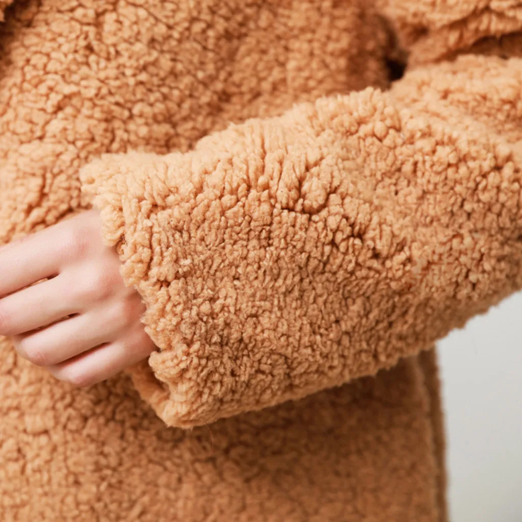 Элегантное пальто из искусственного меха для женщин 2019 осень зима теплая мягкая