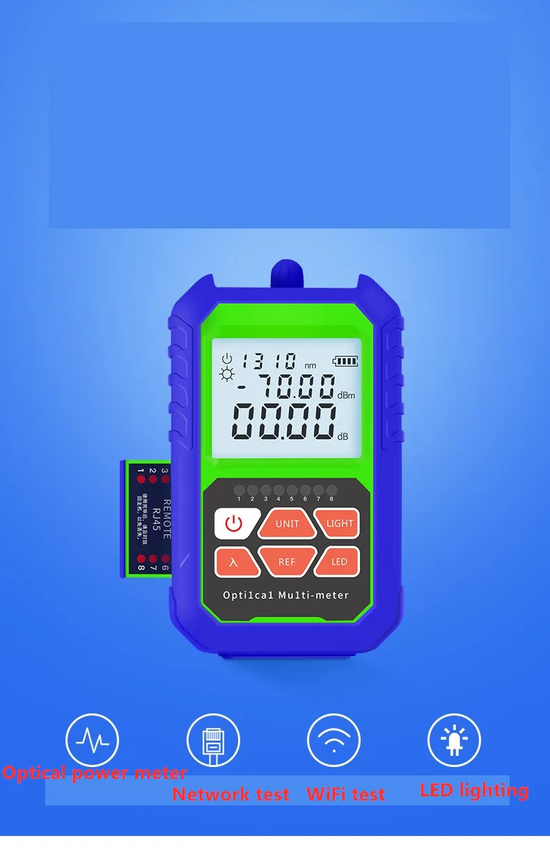 2 в 1 Высокоточный оптический измеритель мощности с RJ45 волоконным тестером