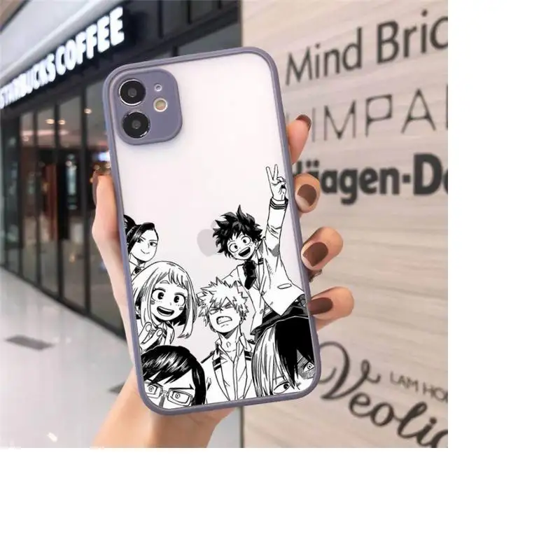 

my hero academia anime cool Phone Case Matte Transparent for iPhone 7 8 11 12 s mini pro X XS XR MAX Plus cover funda