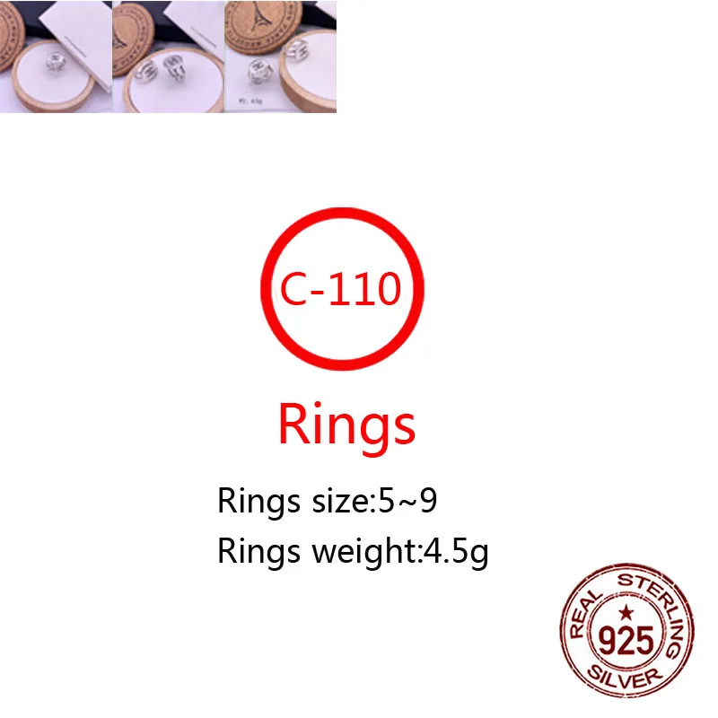 

C110 S925 sterling silver ring new brand couple C letter personality fashion style simple style gift hot sale