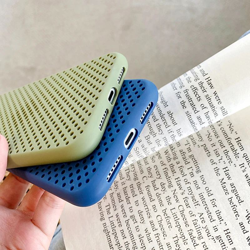 

Heat Dissipation Cooling Breathable Phone Case Soft Silicone For iPhone SE 11Pro Max XR XS Max X 8 7 6Plus Hollow Cooling Cover