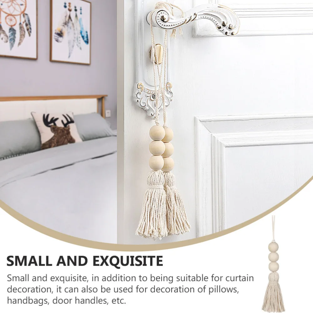 

10pcs Elegant Tassel Pendants with Wood Beads Decor Handbag Tassel Decor