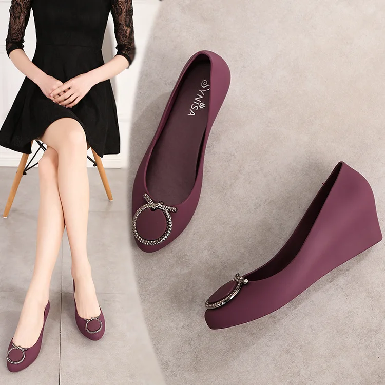 Женские летние туфли женские прозрачные сандалии повседневные на танкетке без