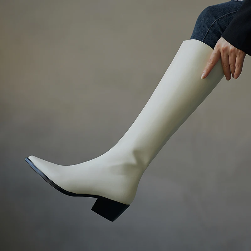 

2020 New Women knee high Boots Sexy poined Toe Autumn Winter Ladies Shoes Woman Night Club Dancing Pumps Brand Basic Boots