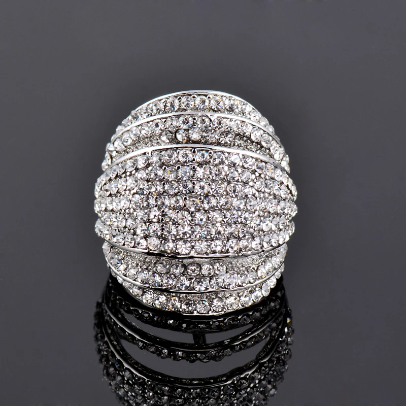 LEEKER многослойное кольцо с кристаллами камнями для женщин розовый золотой