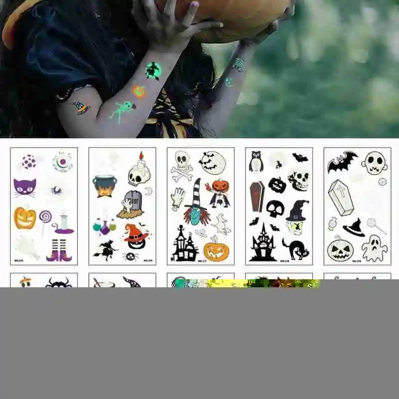 

Halloween tattoo stickers children glowing toys K8T4