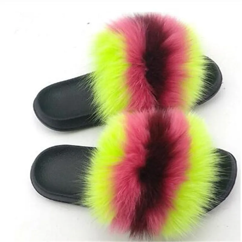 Шлепанцы женские зимние меховые Нескользящие пушистые плюшевые сандалии