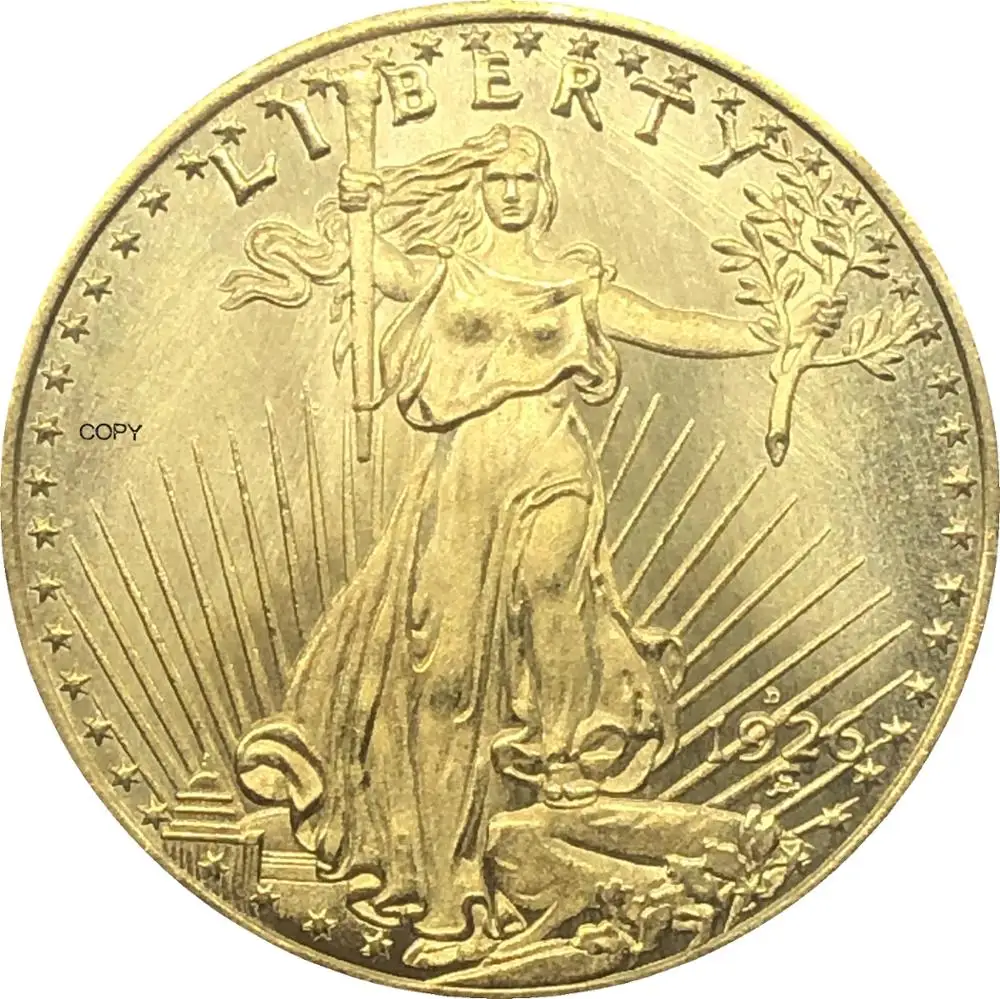 

United States Liberty 1926 1926 D 1926 S Twenty 20 Dollars Saint Gaudens Double Eagle With Motto In God We Trust Gold Copy Coin