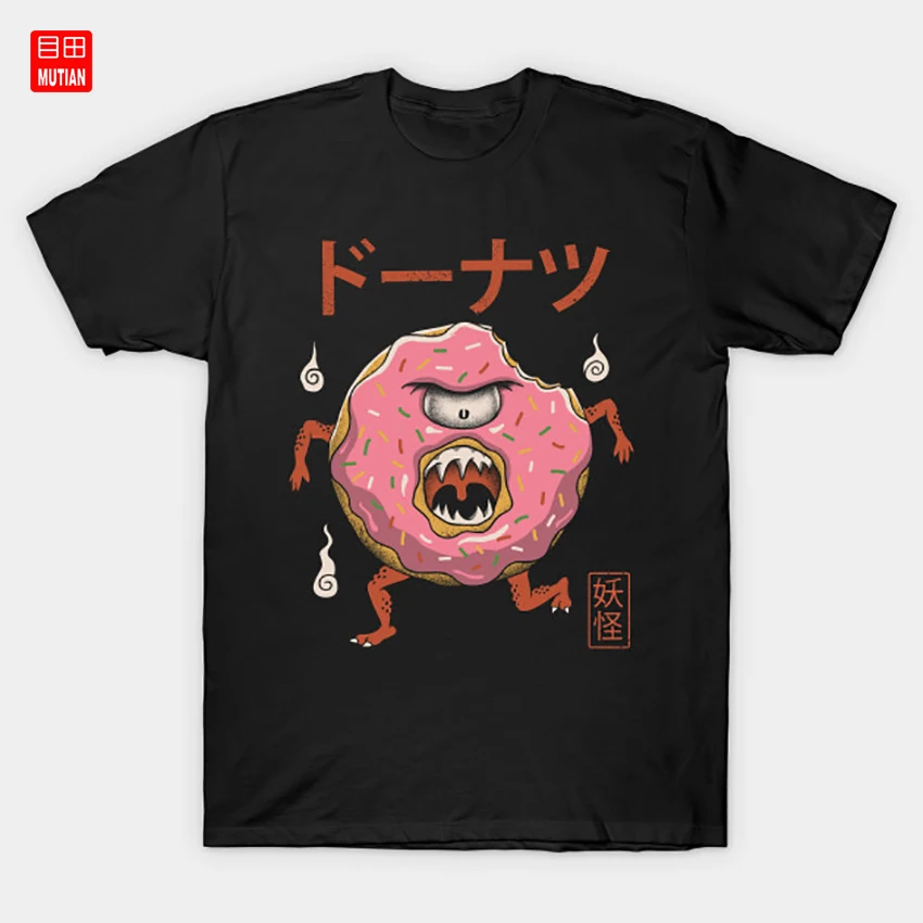 Футболка с пончиком Yokai кавайный пончик еда монстры пончики дух монстра японский
