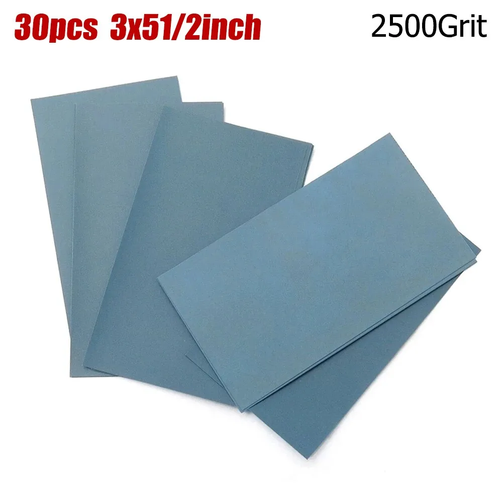 

30pcs 1500/2000/2500/3000/5000 Grit Wet/dry Abrasive Sandpaper Sheets For Wood Furniture Finishing Metal Sanding And Automotive