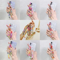 2021 trend colorful acrylic bead mobile phone chain cellphone strap anti lost lanyard for women hanging cord summer jewelry