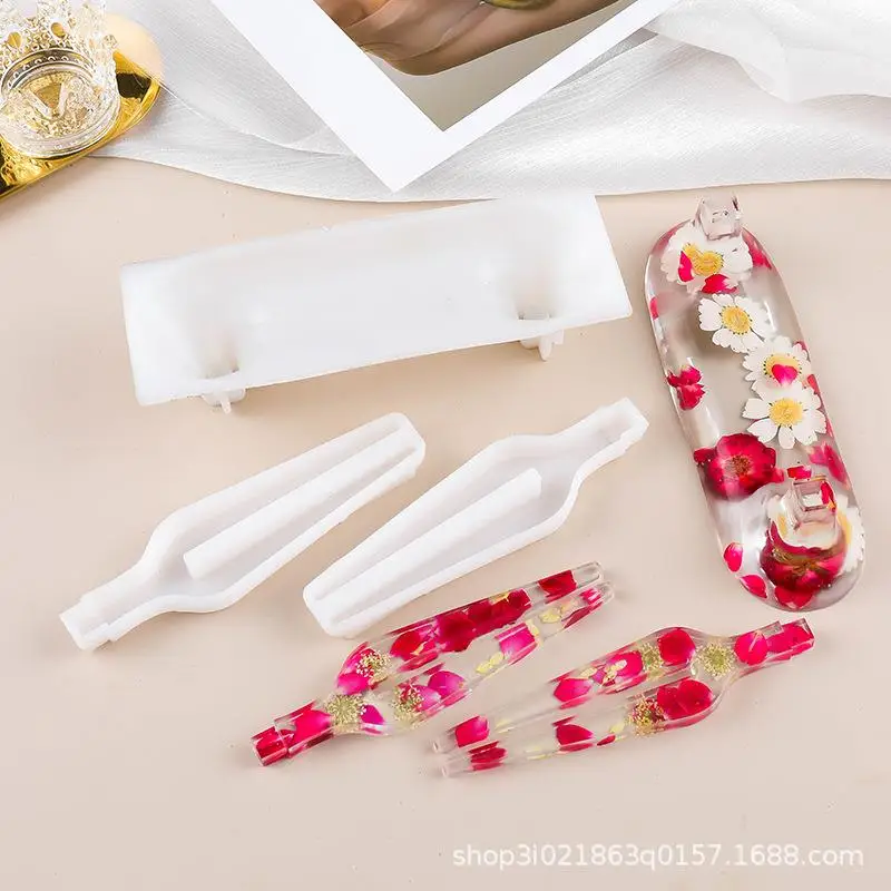 

DIY Crystal Epoxy Resin Mold Chopsticks Fork Storage Rack Silicone Mold Tableware Bracket Mould Handmade Crafts Home Decoration