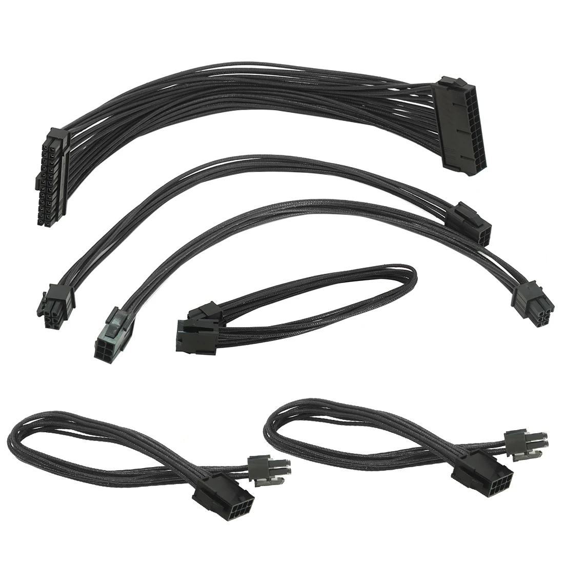 

XT-XINTE Basic Sleeved Extension Cable Kit ATX 24Pin/ EPS 4+4Pin / PCI-E 6+2Pin PCI-E 6Pin Power Supply nylon Cable for Computer