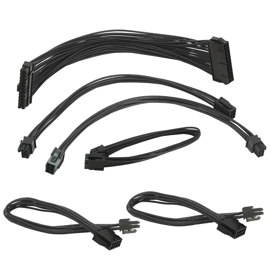 XT XINTE базовый комплект удлинительных кабелей ATX 24Pin/ EPS 4 + 4Pin / PCI E 6 2Pin контактный