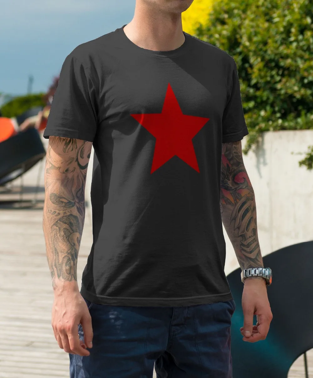 

Communist Five-Pointed Red Star Socialism T Shirt Ussr Soviet Ccp Unique Design Top Tees Summer Men Hip Hop Men Slim Fit T Shirt