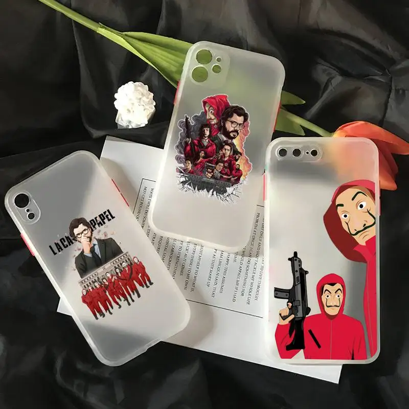 

La Casa de papel Money Heist House Paper Phone Case matte transparent For iphone 7 8 11 12 plus mini x xs xr pro max cover