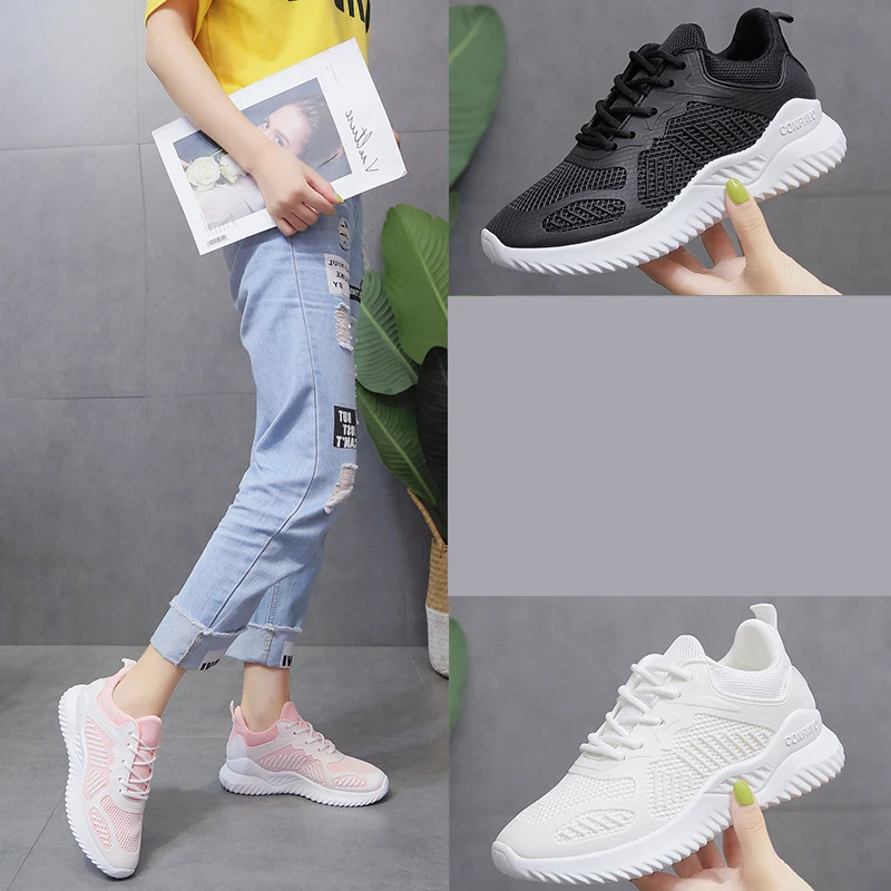 Женская обувь Модная повседневная из дышащей сетки на резиновой подошве с