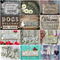 creative welcome home diamond painting 5ddiy wall flower sweet home diamond embroidery home decoration accessories