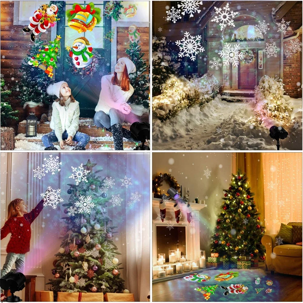 Рождественский проектор 2 в 1 декоративная лампа для Хэллоуина с 9 узорами HD и 11