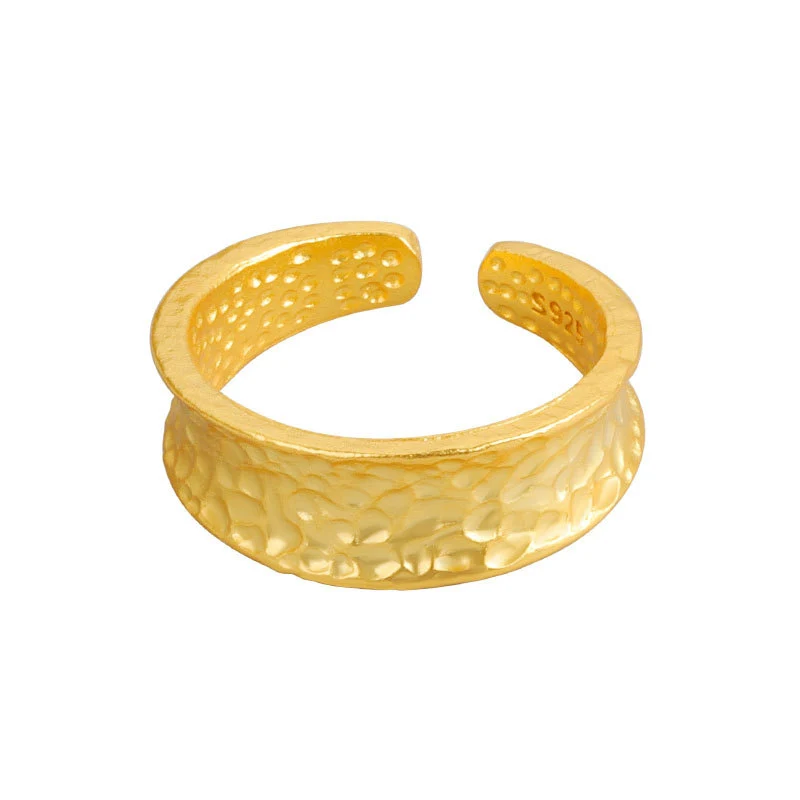 

925 Sterling Silver Gold Open Rings for Women