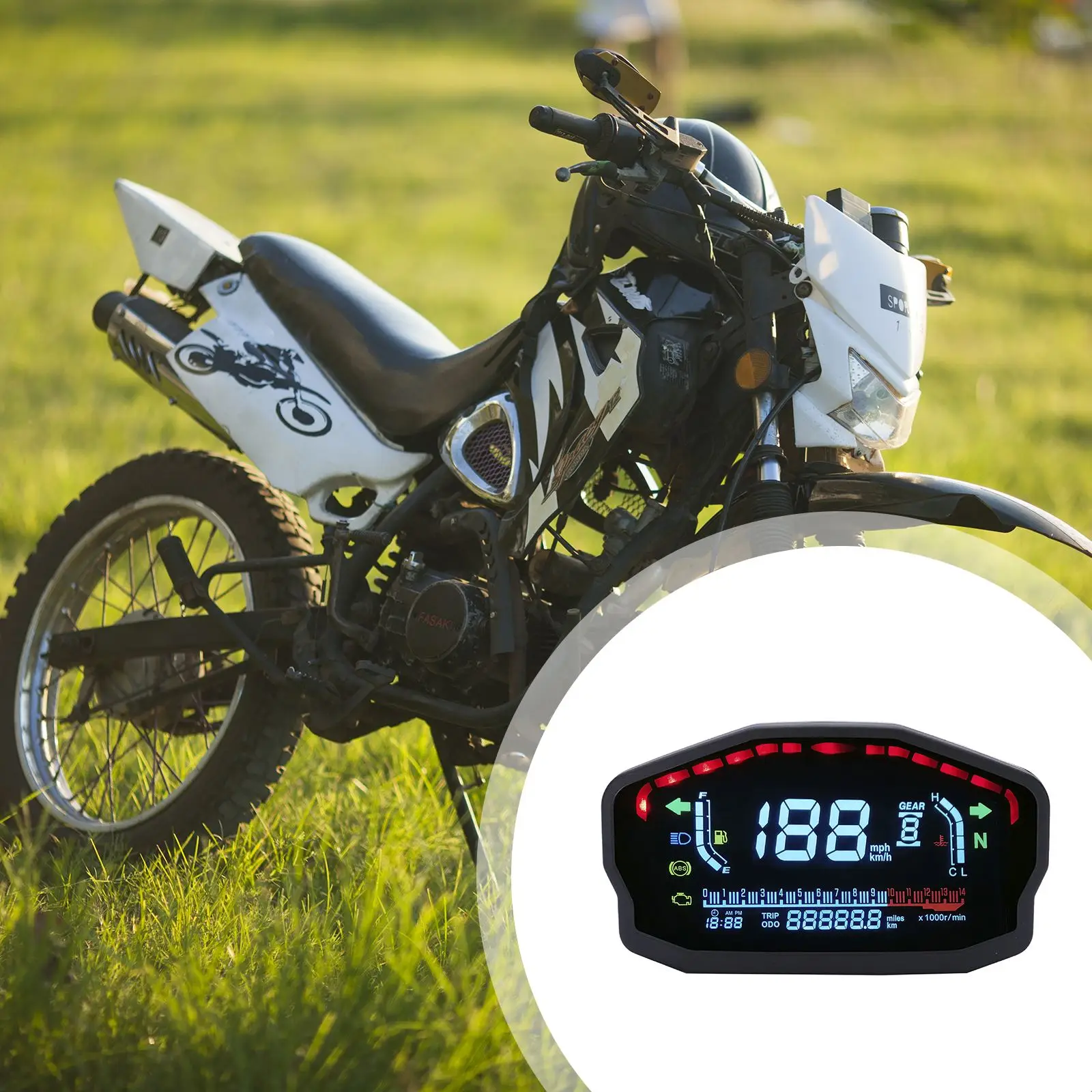 

Универсальный мотоциклетный тахометр с ЖК-экраном, 14000R