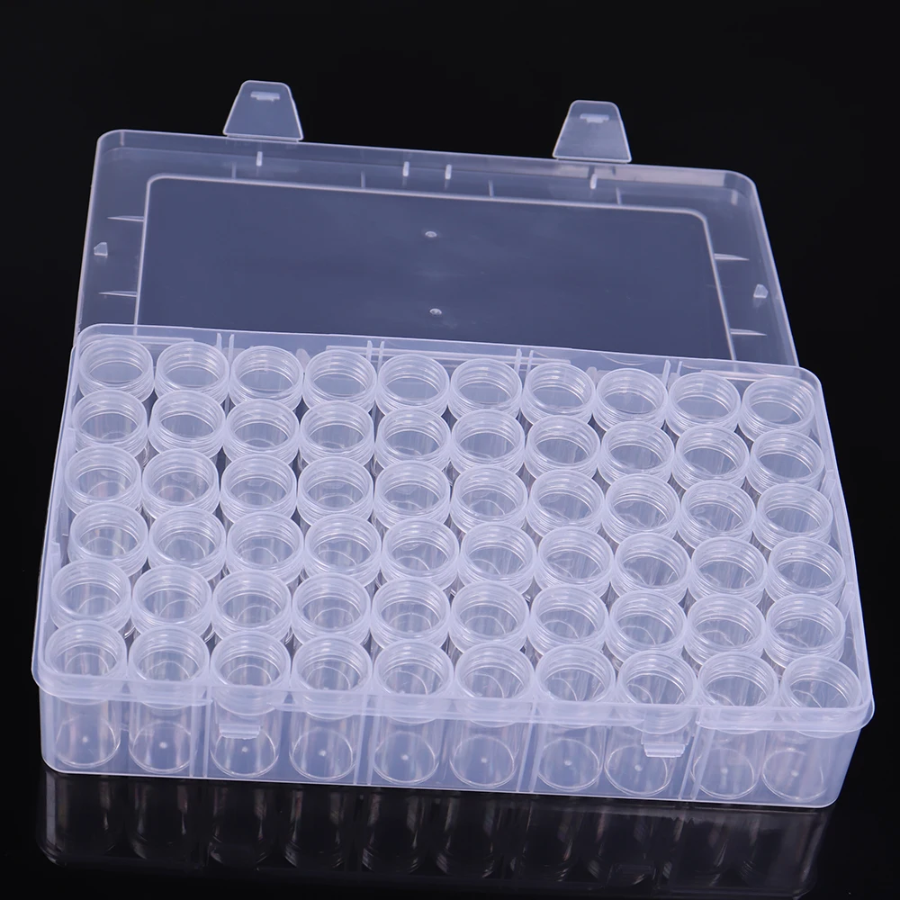 

ARMYQZ diamond painting storage box, portable bead storage box 60 Bottles Box container diamond painting tool accessories
