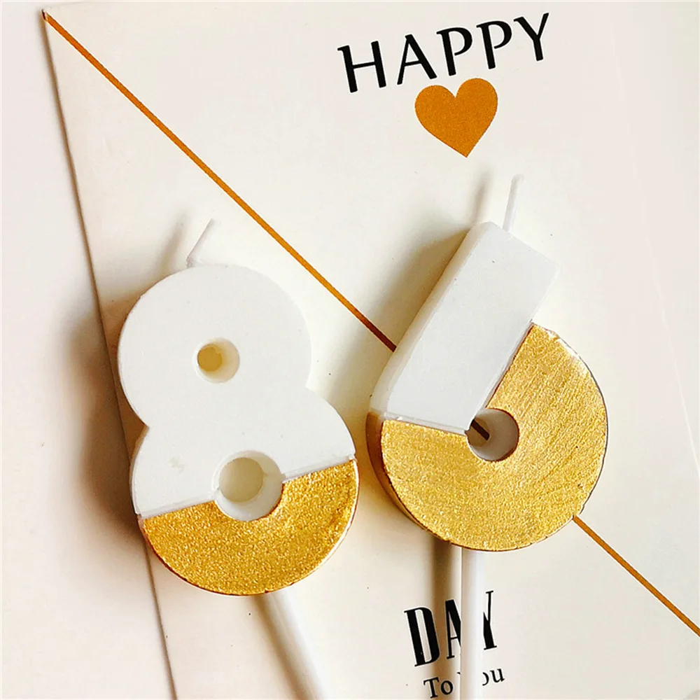 Золотые свечи для торта украшение на день рождения памятный свадебной вечеринки