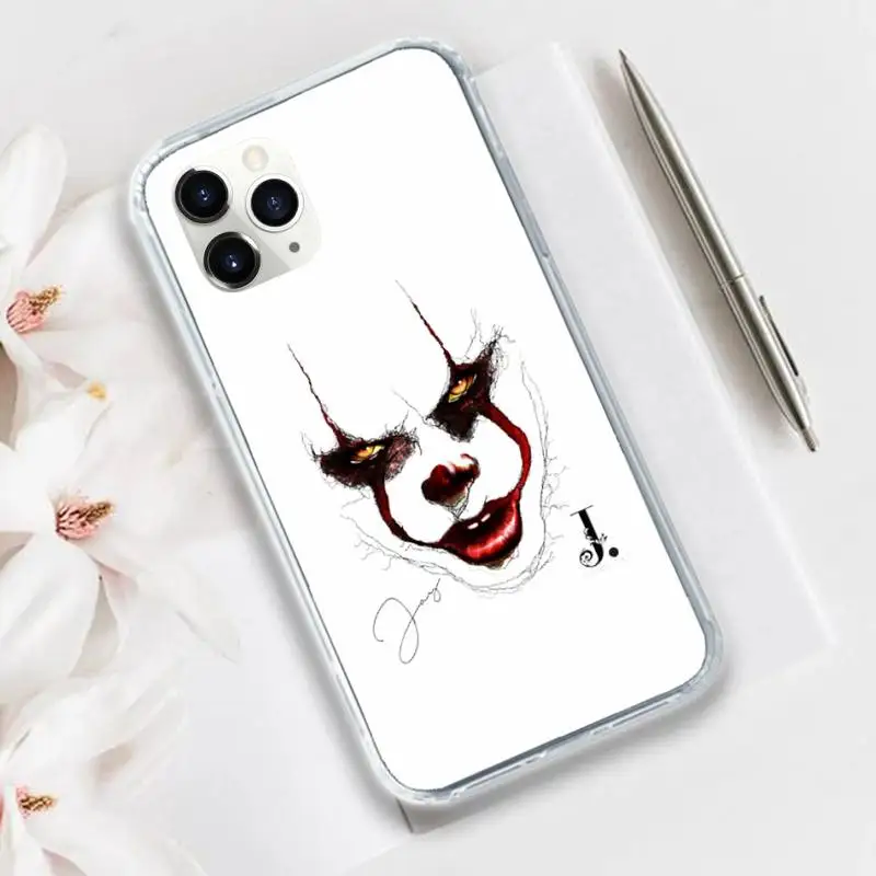 

Horror Character Pennywise Phone Case Transparent for iPhone 11 12 mini pro XS MAX 8 7 6 6S Plus X 5S SE 2020 XR